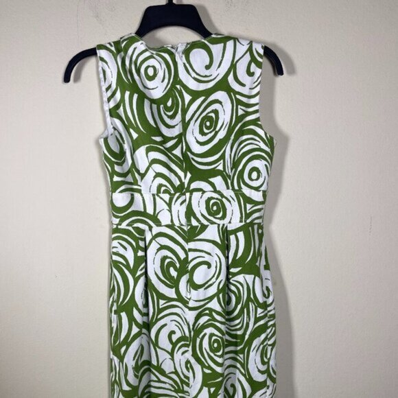 Willow Glenn Women's Sleeveless Green White Swirl Sheath Dress Size: 6 Cocktail! - Picture 3 of 4